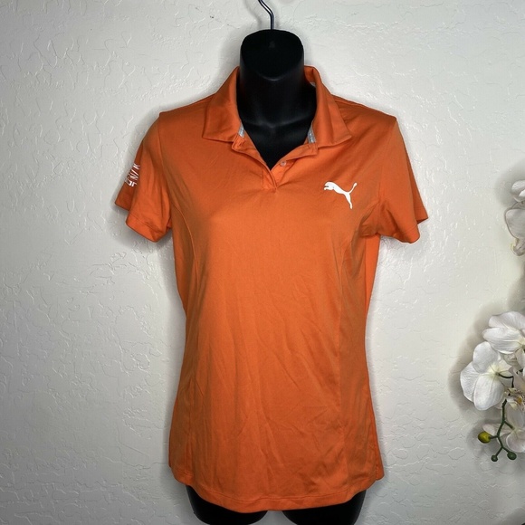 Puma Tops - Puma S Womens Orange Pounce Golf Polo Short Sleeve Top Size S